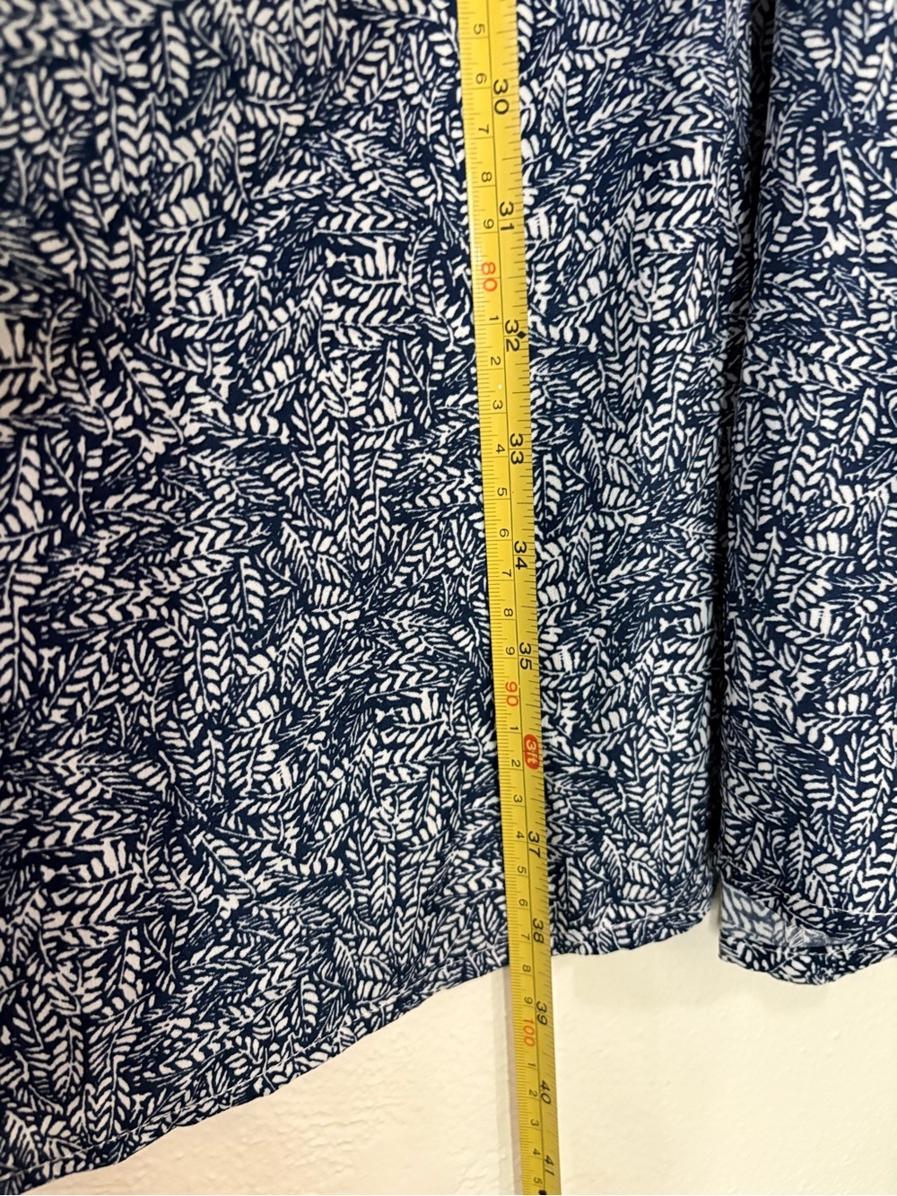 Lulus NWT Tempest Navy Blue Print Wrap Maxi Skirt S - Picture 5 of 6